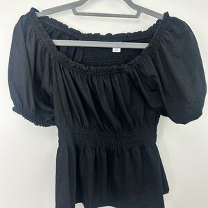 Old Navy black rouched top.